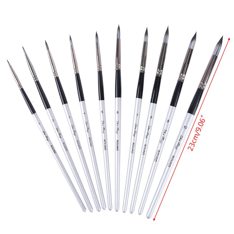 Bút Lông Nylon Vẽ Màu Nước Acrylic Tay Cầm Dài