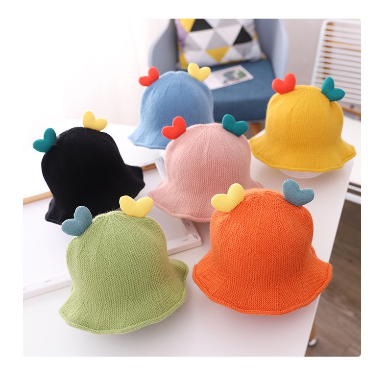 NÓN VÀNH LEN CHO BÉ 2 TRÁI TIM PHONG CÁCH HÀN SIÊU HOT