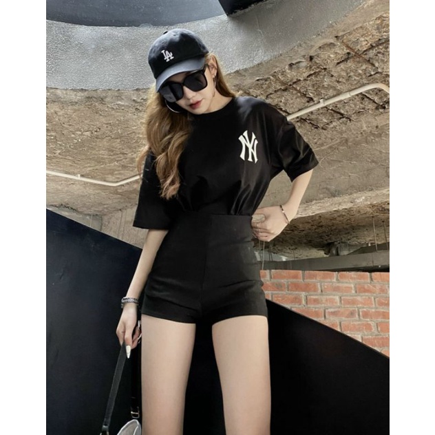 Áo thun unisex tay lỡ form rộng , áo phông nam nữ form rộng chất cotton mát mịn thấm hút mồ hôi in hình NY