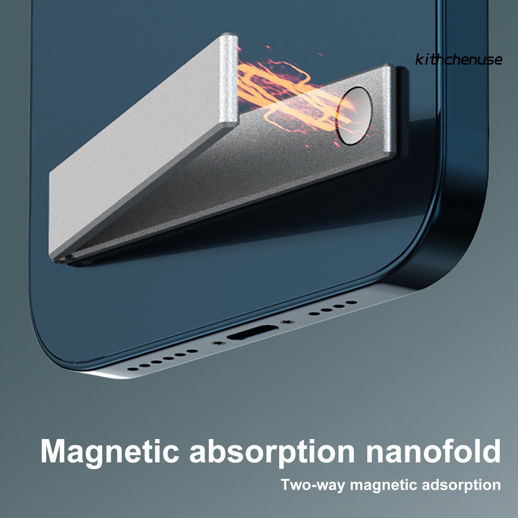 Giá Đỡ Điện Thoại Mini Bằng Hợp Kim Nhôm Siêu Mỏng Có Nam Châm Hít Để Bàn Xem TV