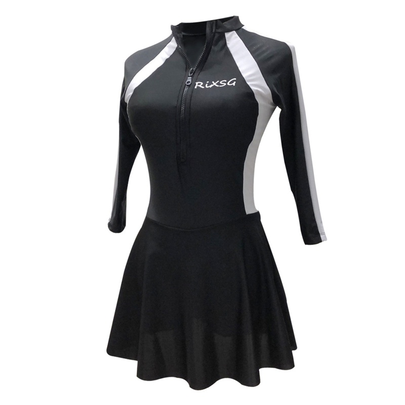 QQ Đồ Bơi Một Mảnh Chống Nắng Dạng Váy Có Khóa Kéo Cho Nữ