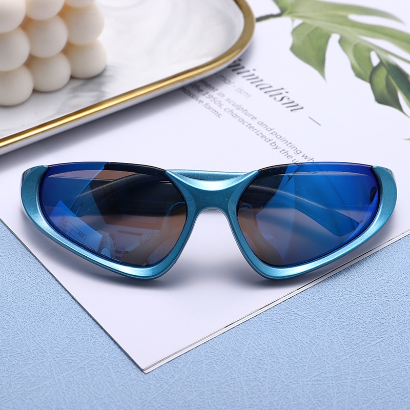 (JIUERBA) Kính Râm Thể Thao Nửa Gọng Bạc Công Nghệ Futuristic Thời Trang