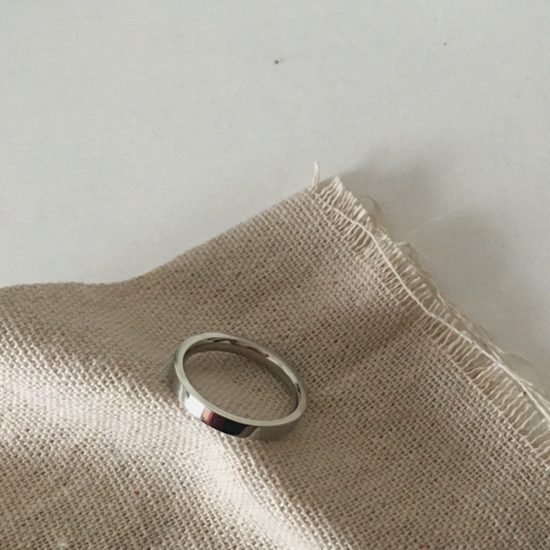 Nhẫn thép titan đơn giản phong cách hip hop cổ điển