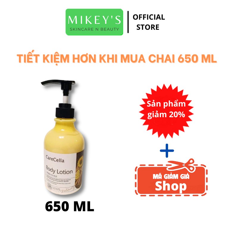 Sample sữa dưỡng thể CHỐNG NẮNG Carecella Mikeybeauty92 TRẮNG DA chính hãng Hàn Quốc (SET 10 gói) | BigBuy360 - bigbuy360.vn