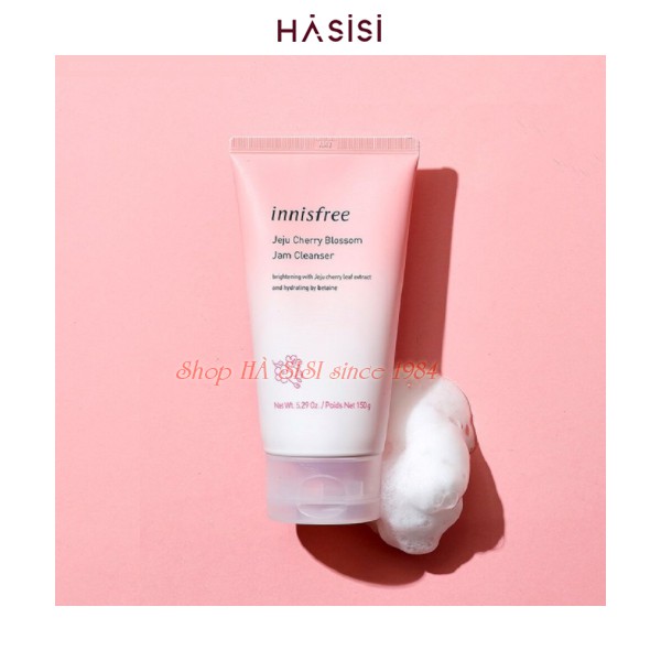 Sữa Rửa Mặt Dưỡng Ẩm, Sáng Da  INNISFREE - Jeju Cherry Blossom Jam Cleanser 150g