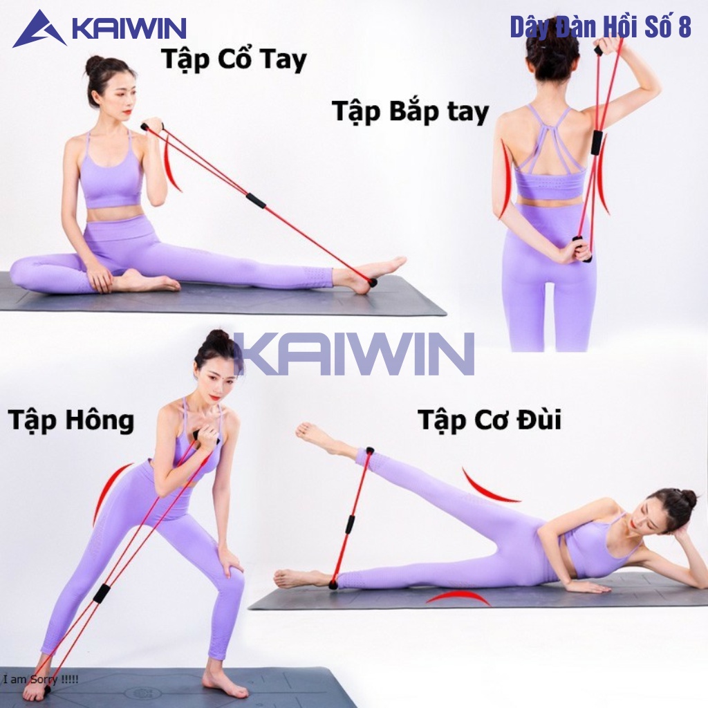 Dây Kháng Lực Tập Gym Đa Năng KAIWIN Thiết Kế Hình Số 8 Chất Liệu Cao Su Đàn Hồi Cao Giúp Tập Luyện Hiệu Quả