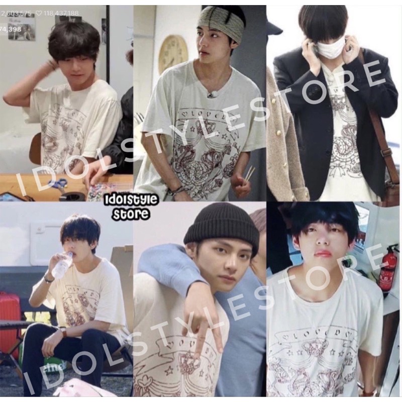 (Quà tặng kèm hình BTS)áo phông hoạ tiết loved như V BTS
