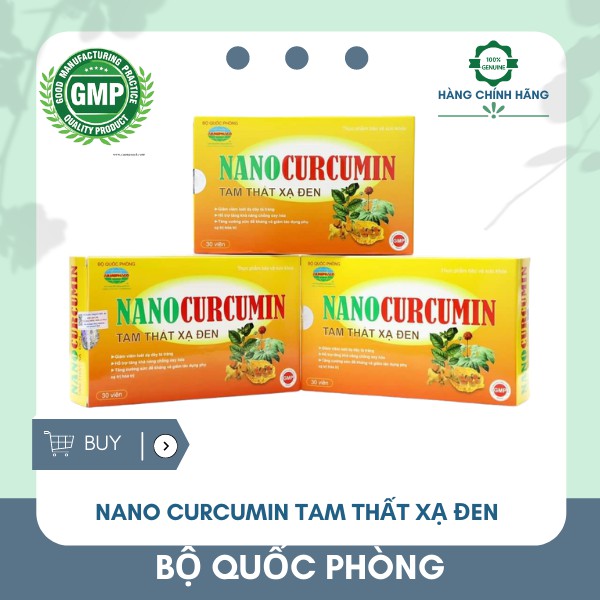 Nanocurcumin tam thất xạ đen Giảm viêm loét dạ dày tá tràng Tăng sức đề kháng, ngăn ngừa ung thư