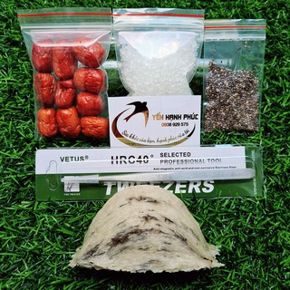 TỔ YẾN THÔ 10gr (Tặng Nhíp, Đường Phèn, Hạt Chia & Táo Đỏ)