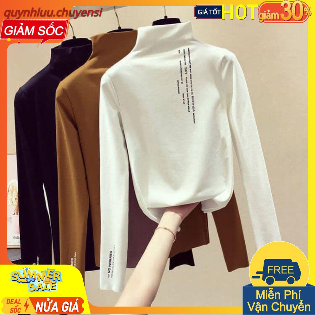 BÁN SỈ ÁO GIỮ NHIỆT CHỮ DỌC 3 MÀU CHO NỮ