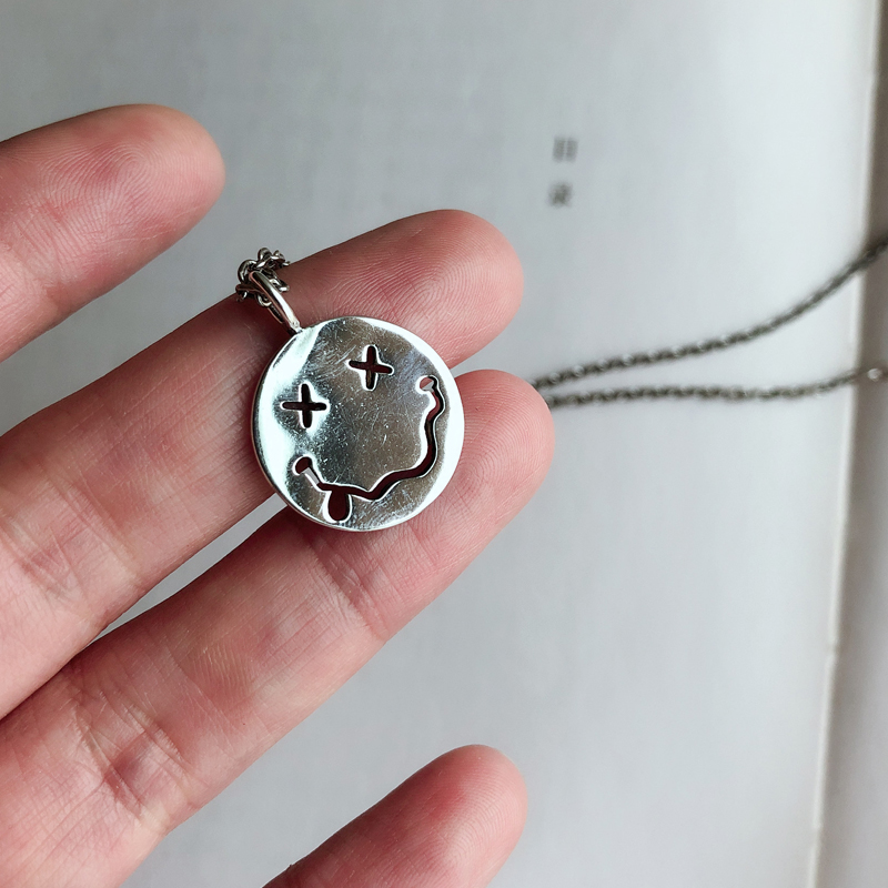 Dây Chuyền Mặt Hình Mặt Cười Đơn Giản Phong Cách Hip-Hop Hàn Quốc