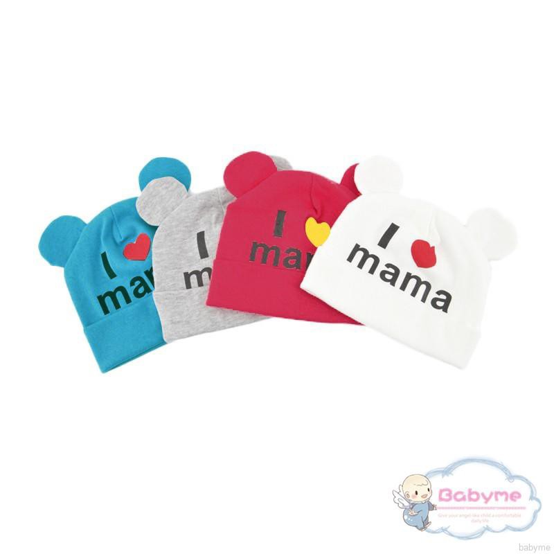 Mũ trùm đầu dệt kim hoạ tiết in cho bé