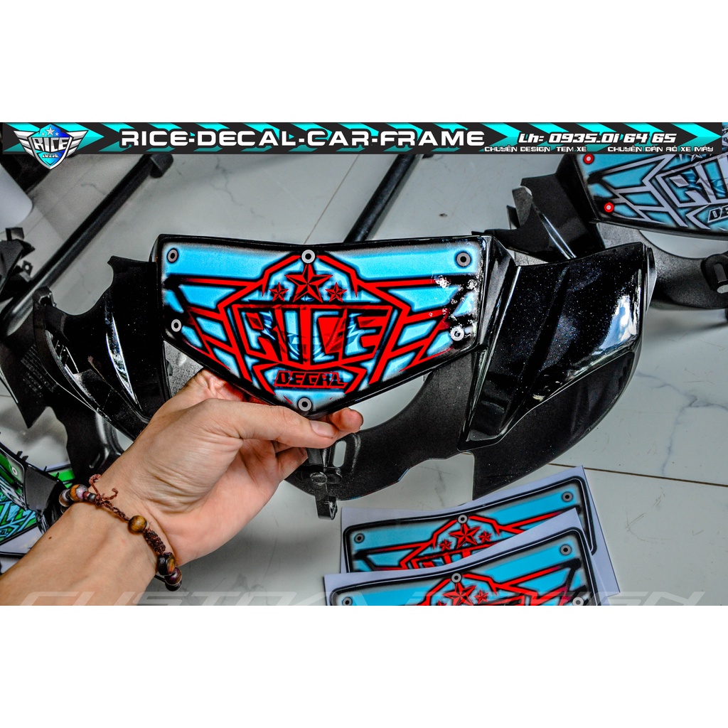 Tem Dán Hộp Đầu Sirius Sihello Đen Logo Rice decal