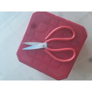 kéo cắt thịt gà vịt đa năng cán sắt đỏ