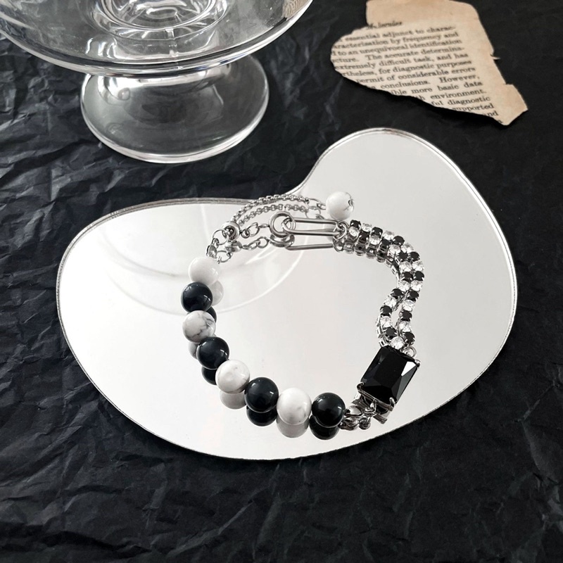 Vòng tay hạt đính đá lấp lánh siêu bling nối xích freesize