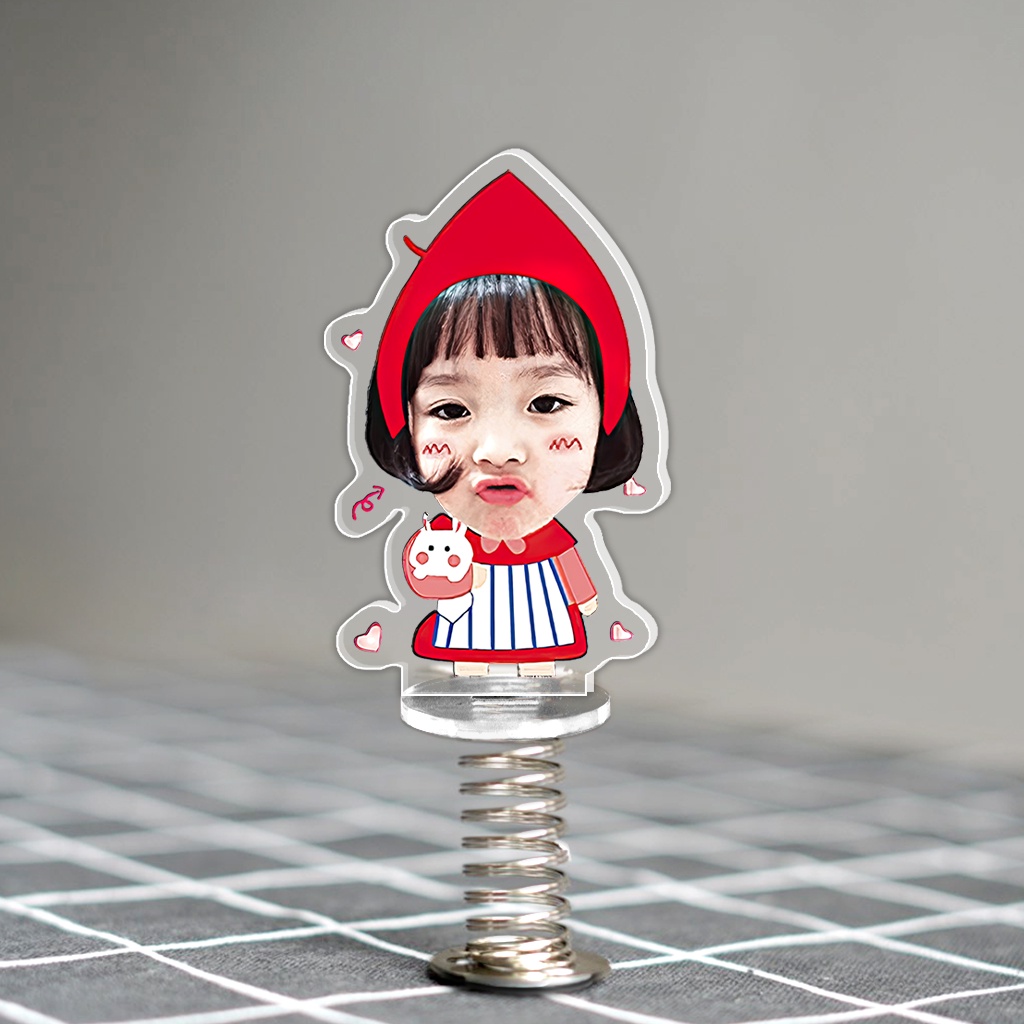 Standee lò xo lắc lư đáng yêu trong suốt đế dính trang trí in theo yêu cầu chibi