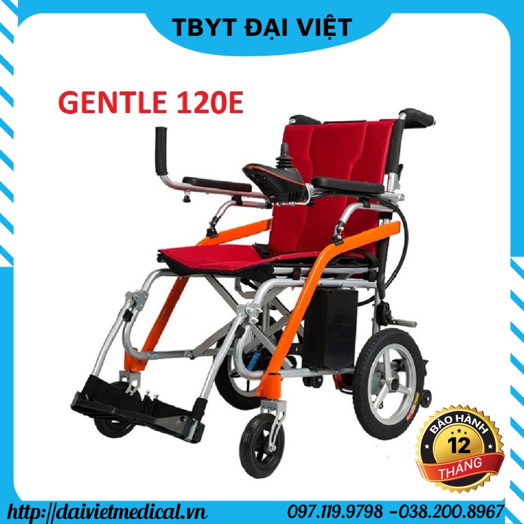 XE LĂN ĐIỆN SIÊU NHẸ (13kg, GẤP GỌN - mang lên máy bay) Mã: COLOR GENTLE 120 E