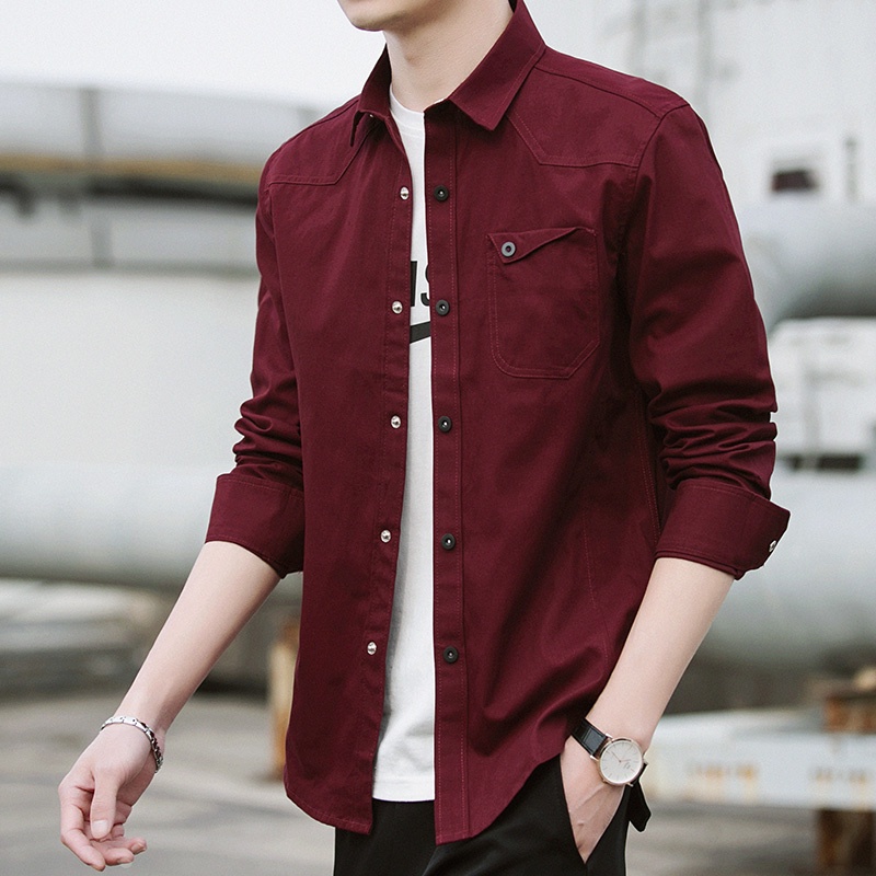 Áo Khoác Sơ Mi Denim Phong Cách Quân Đội Cho Nam Size M-6XL