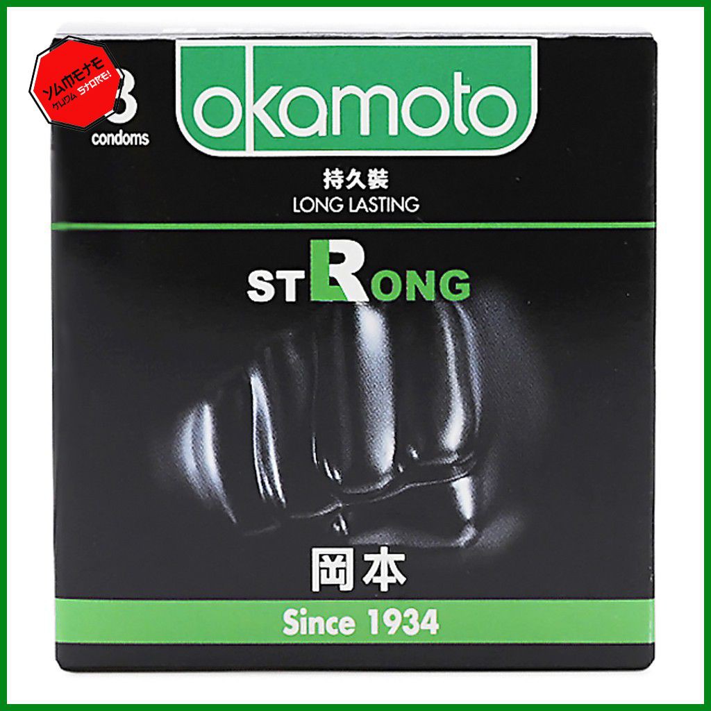 [Tặng mã YAMETETD 8K] Bao Cao Su Okamoto Strong Kéo Dài Thời Gian Không Sử Dụng Thuốc (Hộp 3 cái)