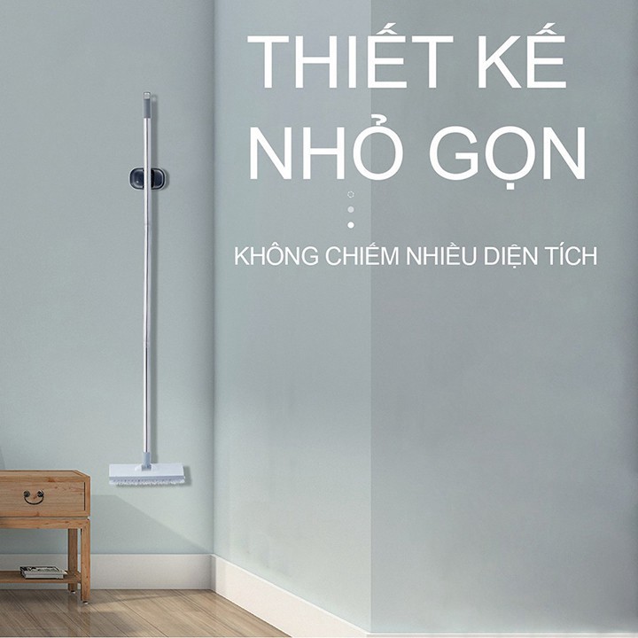 Chổi Cọ Sàn Chổi Lau Quét Chà Gạt Nước Sàn Nhà Thông Minh Phòng Tắm 2 Đầu Đa Năng Cán Inox 3 Mức Chiều Dài