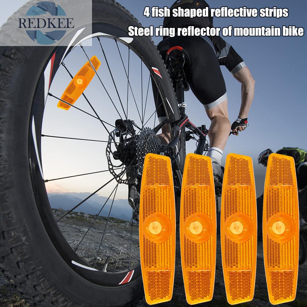 Bộ 4 Miếng Phản Quang Gắn Nan Hoa Xe Đạp Hình Dạng Con Cá Để Cảnh Báo An Toàn