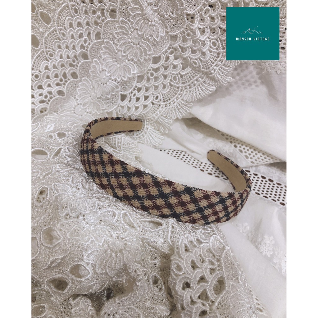 Bờm tóc vintage thời trang Pháp họa tiết hoa nhí