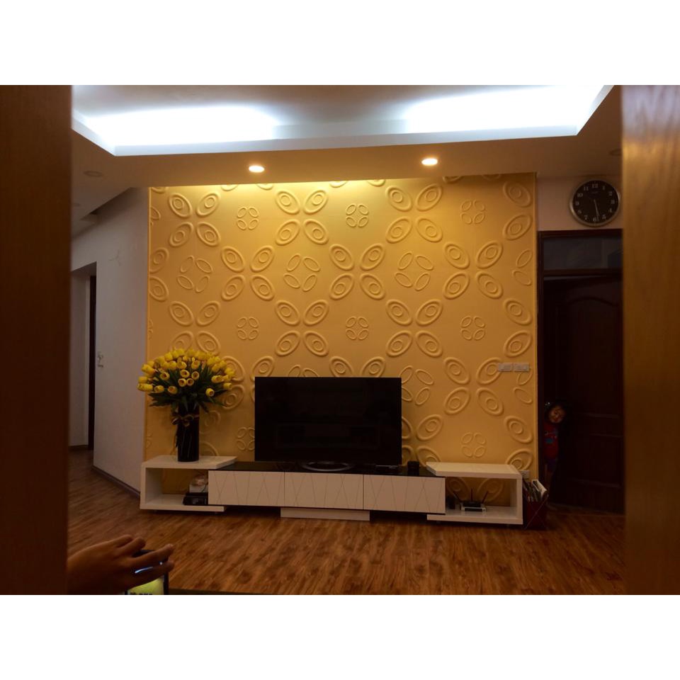 Tấm ốp tường 3D chống ẩm mốc, trang trí nội thất, hoa văn nổi chất liệu sợi tự nhiên | BigBuy360 - bigbuy360.vn