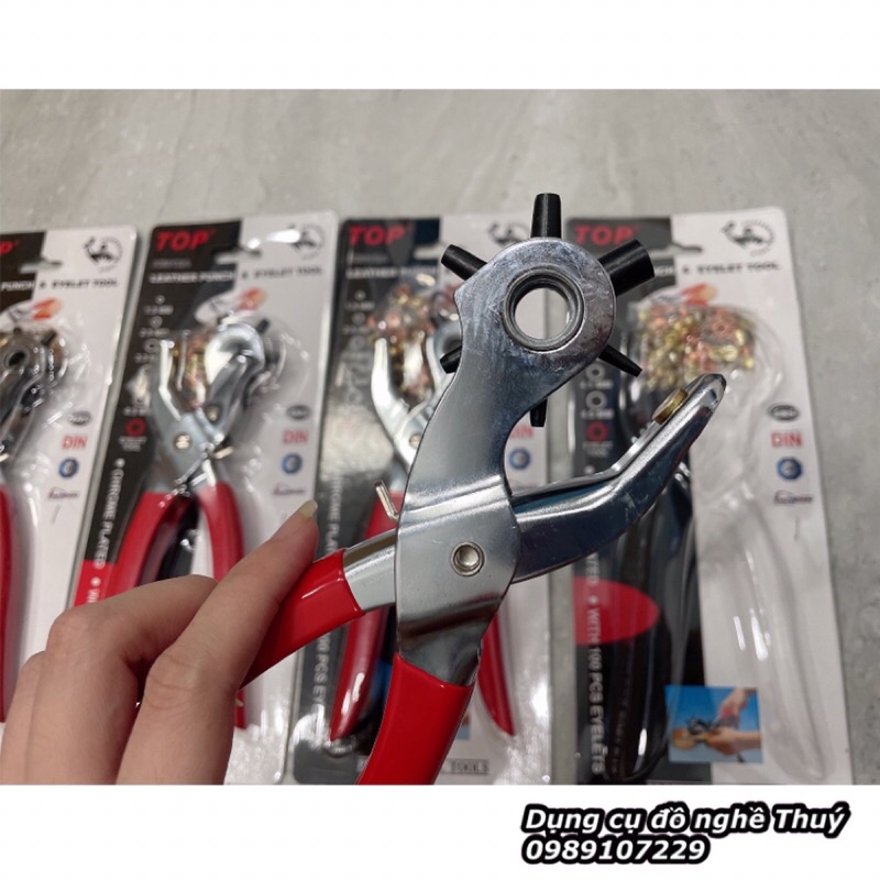 KÌM BẤM LỖ DÂY NỊT TOP K6012A KÈM 100 KHOEN