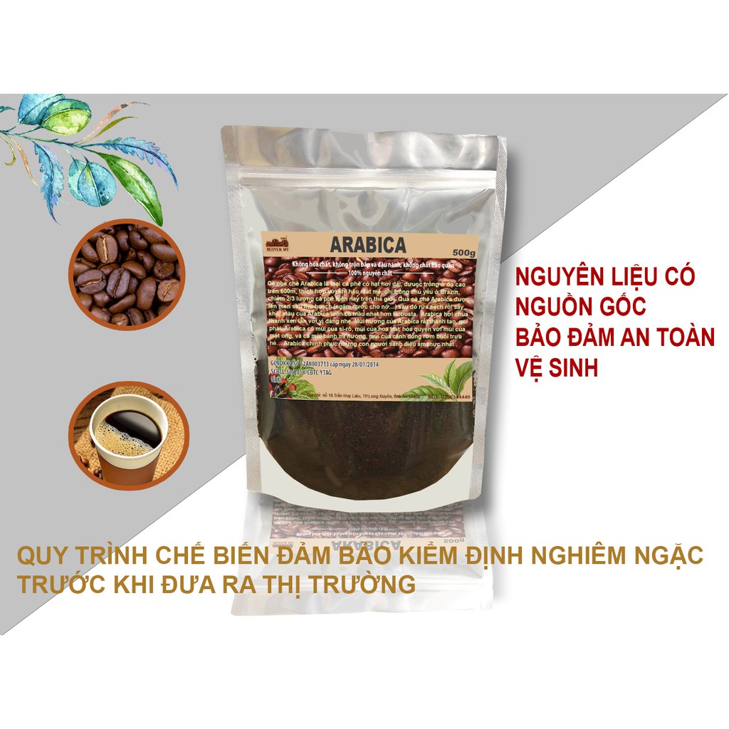 Cà phê Arabica bột, xay, pha phin 100% nguyên chất ít bơ500g | BigBuy360 - bigbuy360.vn