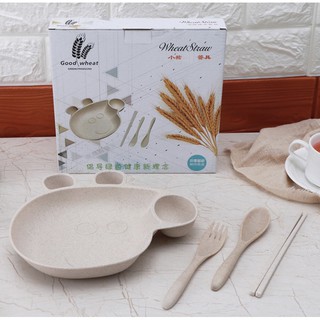 KHAY LÚA MẠCH HÌNH CON HEO KÈM THÌA, DĨA, ĐŨA
