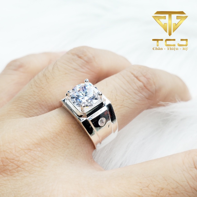 Nhẫn nam bạc ý 925 thiết kế 3D sang trọng RM0104NAM Trang sức Toàn Cầu TCJ