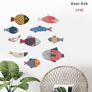 BỘ CÁ DECOR 10 EM MÃ DONI FISH DÁN TƯỜNG