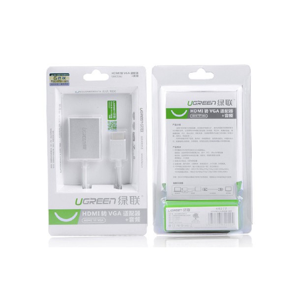 Dây chuyển HDMI to VGA audio Ugreen 40212