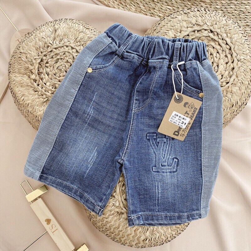 (ảnh thật) Quần bò ngố cho bé / quần sooc jean SBSJ40 dập phồng chất chơi sz 22-26kg (hàng QC, có sẵn)