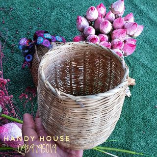 Chậu tre đan cao 14cm × miệng 12cm đa năng