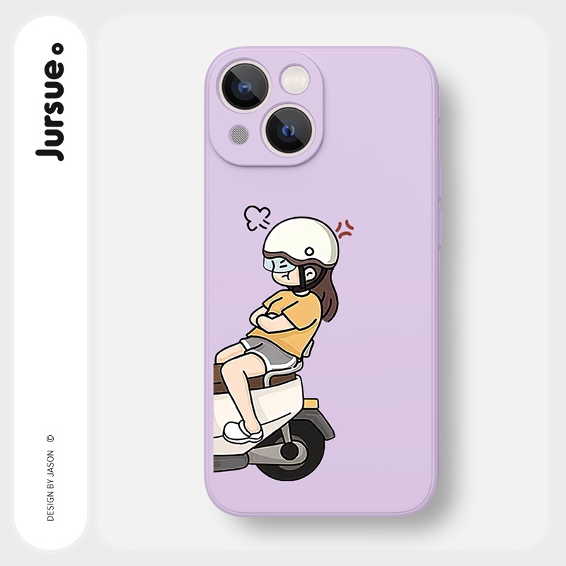 Ốp lưng JURSUE mềm hoạt hình cặp đôi dễ thương đẹp Cho iPhone 14 13 12 11 Pro Max SE 2020 X XR XS 8 7 ip 6S 6 Plus Y2177