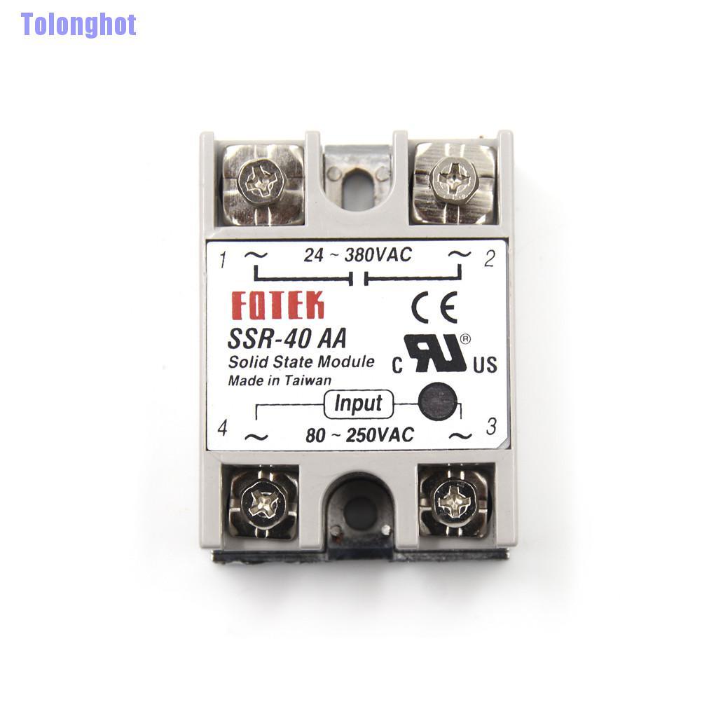 Tolonghot> solid state relay SSR-40AA-H 40A actually 80-250V AC TO 90-480V AC SSR 40AA