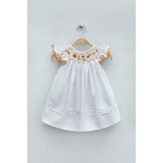 Đầm smock cánh tiên trắng