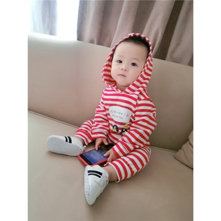 Body liền bé trai có mũ (3-9 tháng)