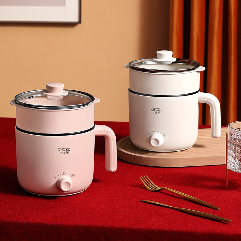 Nồi Lẩu Điện Mini Cho 1-2 Người, Có Kèm Nắp Hấp Cao Cấp - Shop Sara