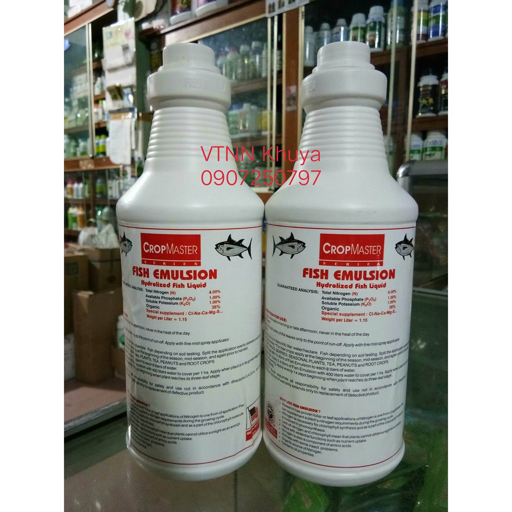 [SIEURE] Phân bón lá hữu cơ Đạm cá Mỹ Fish Emulsion CropMaster Lít hàng đẹp, phân phối chuyên nghiệp.