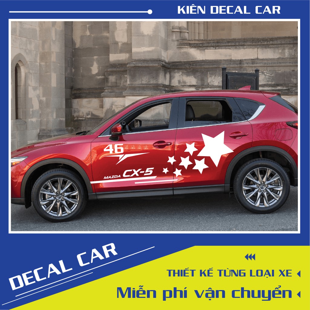 Tem xe Mazda cx5- decal Cx5 phong cách thể thao