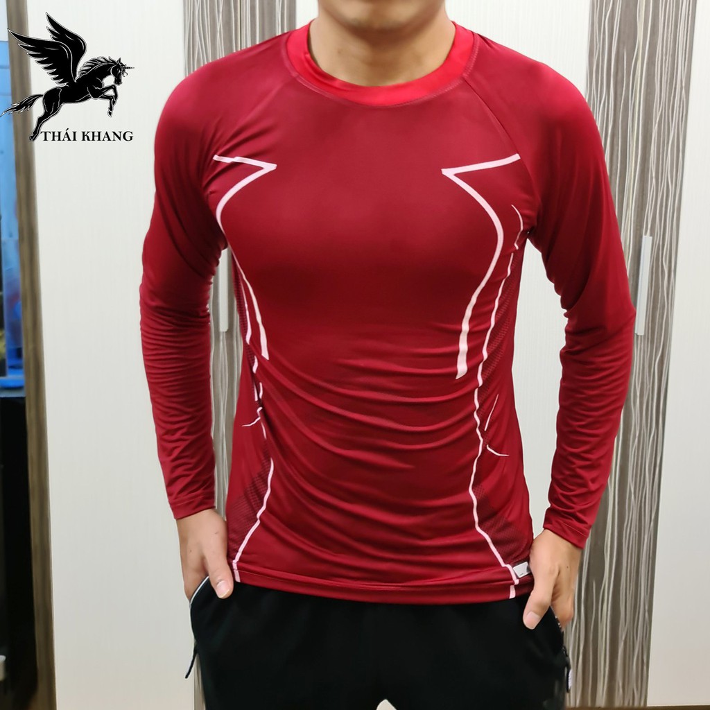 Áo giữ nhiệt nam thể thao dài tay nhiều màu có size dưới 75kg | BigBuy360 - bigbuy360.vn