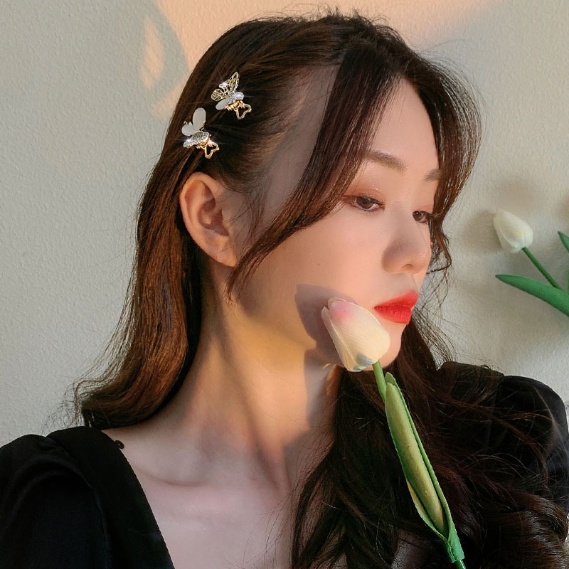 Kẹp Tóc Hình Bướm Đính Đá Phong Cách Hàn Quốc