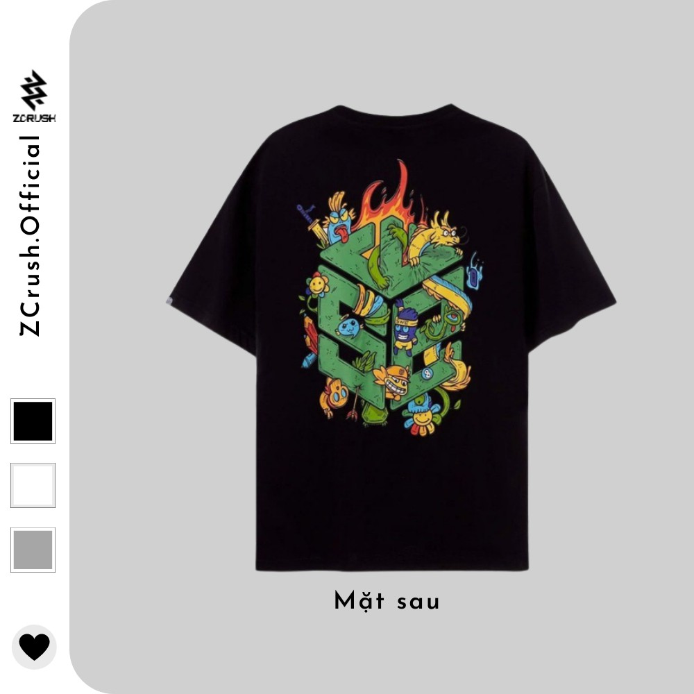 Áo Thun Nam Nữ [ZCrush] Áo Phông Tay Lỡ Tee Basic Thun Form Rộng Unisex  Streetwear Oversize Cổ Tròn