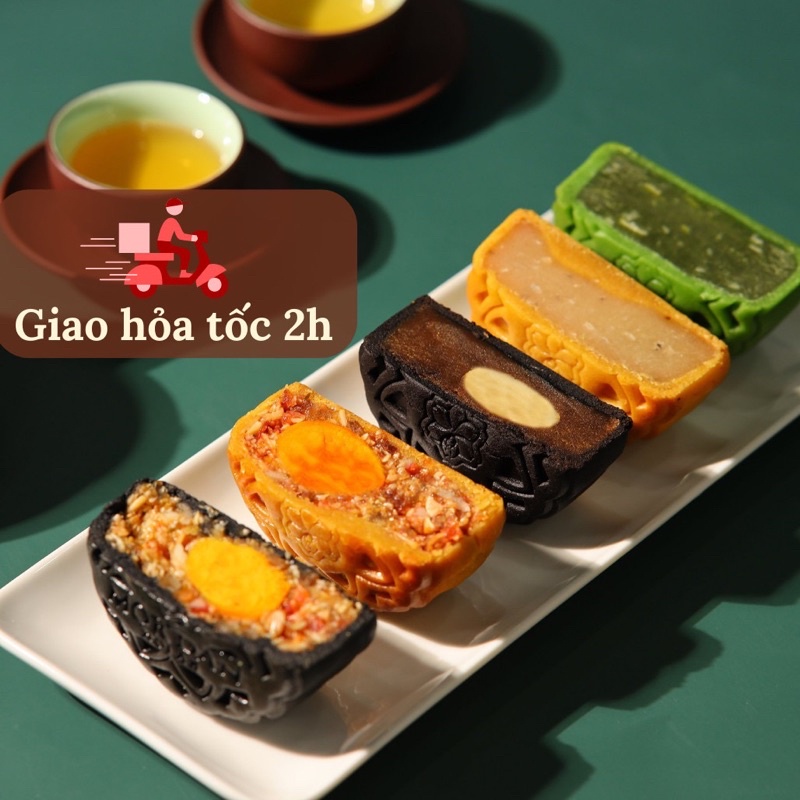 Bánh trung thu ngon cao cấp 180g/bánh - Tặng kèm hộp đẹp như hình khi mua 2/4/6 bánh