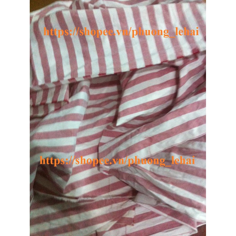 vải cô tôn, vải cotton, sọc hồng trắng may ga drap mền gối ứng dụng khác, rẻ bán lẻ