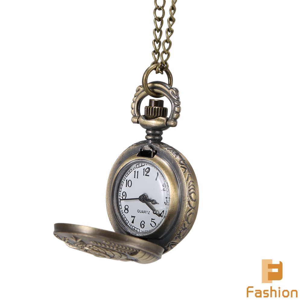 1 Đồng Hồ Bỏ Túi Chạm Khắc Tinh Xảo Bằng Hợp Kim Phong Cách Vintage
