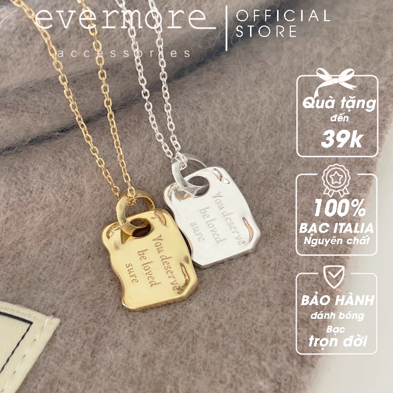 Dây chuyền bạc EVERMORE, vòng cổ bạc 925 Be Loved phong cách thanh lịch, minimalism - D049