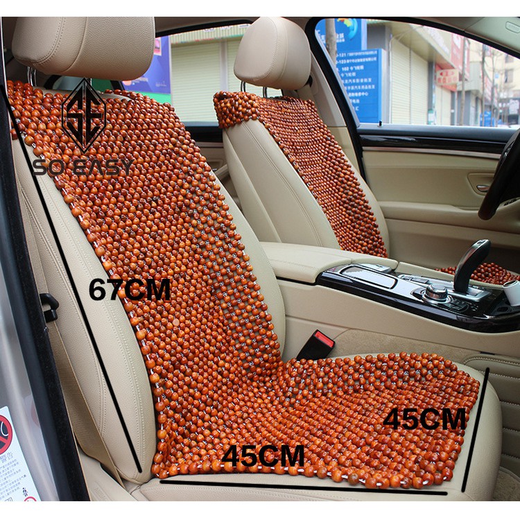 Tấm, miếng Đệm lót dành cho ghế lái,ghế phụ xe hơi, ô tô, xe tải bằng hạt gỗ hương 1,2cm(45 x 45 x 110 cm)_DL03 (nâu đỏ)